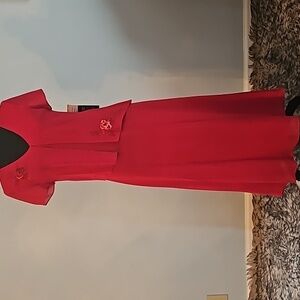 R & K WOMAN RED GOWN SHORT SLEEVE